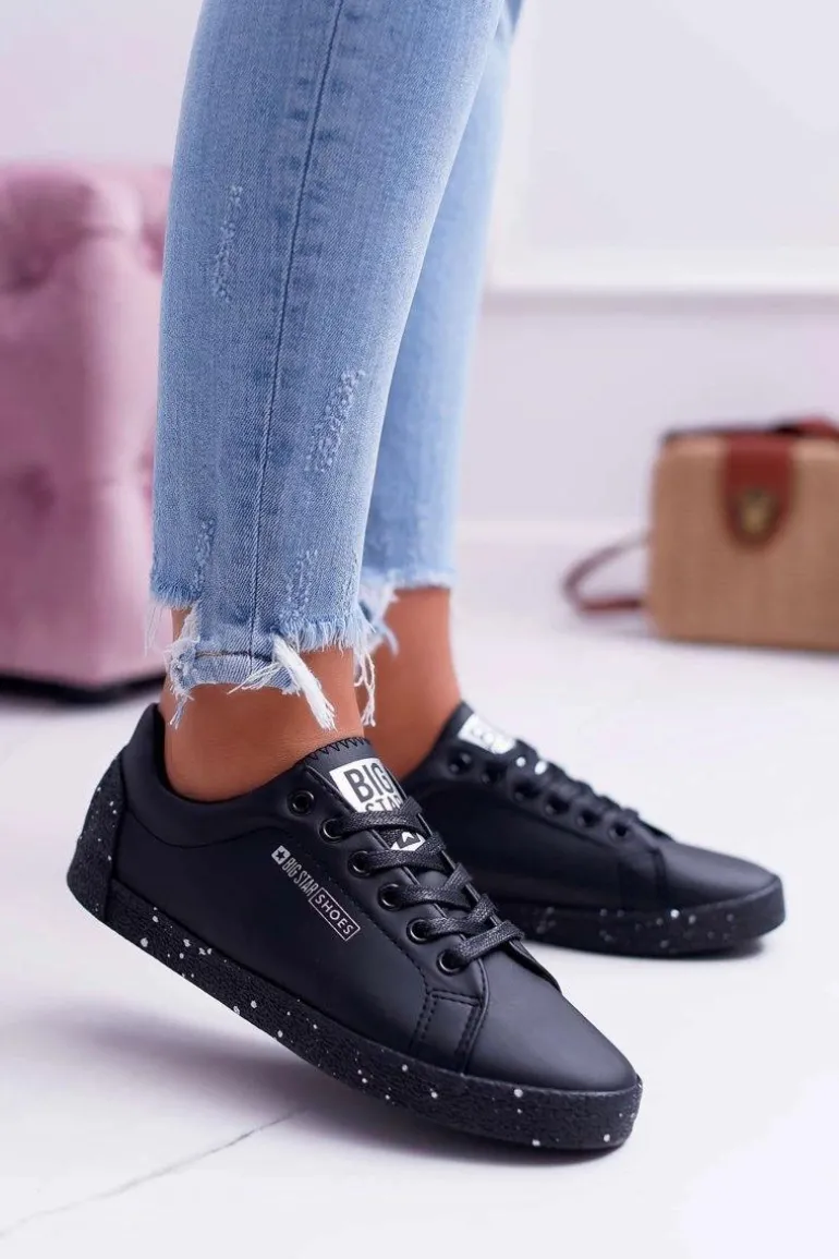 Damskie Trampki Big Star Szara Gwiazda Czarne AA274A008