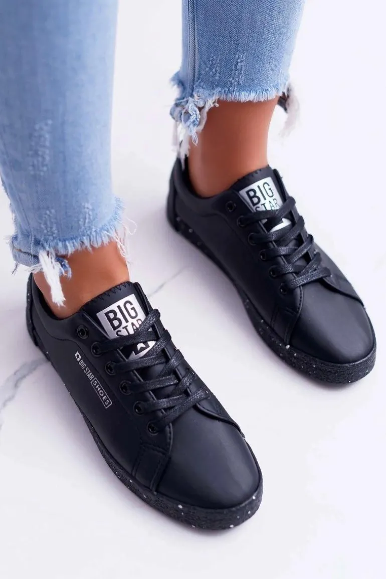 Damskie Trampki Big Star Szara Gwiazda Czarne AA274A008