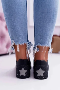 Damskie Trampki Big Star Szara Gwiazda Czarne AA274A008