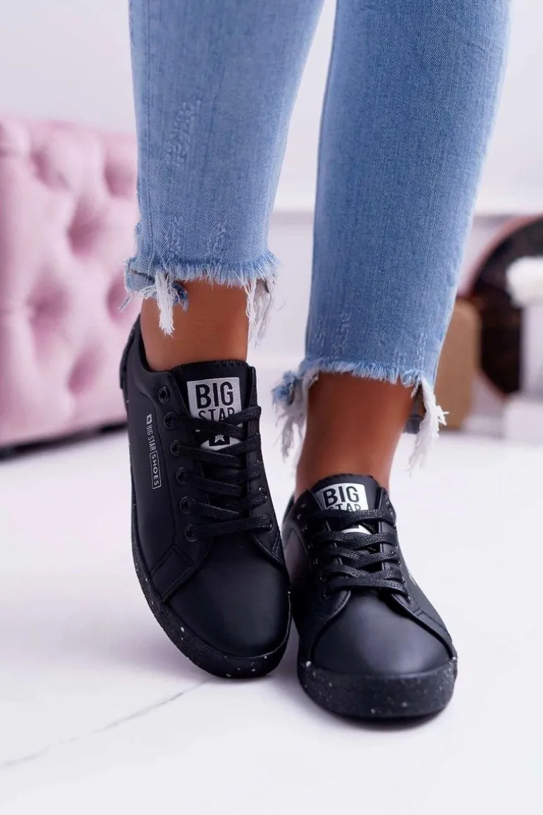 Damskie Trampki Big Star Szara Gwiazda Czarne AA274A008