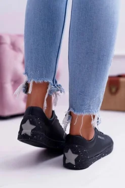 Damskie Trampki Big Star Szara Gwiazda Czarne AA274A008