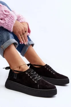 Damskie Trampki Big Star NN276005 Memory Foam System Czarne