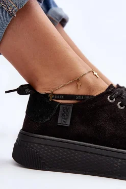 Damskie Trampki Big Star NN276005 Memory Foam System Czarne