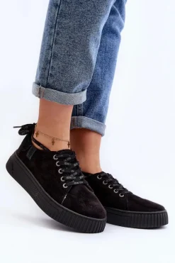 Damskie Trampki Big Star NN276005 Memory Foam System Czarne