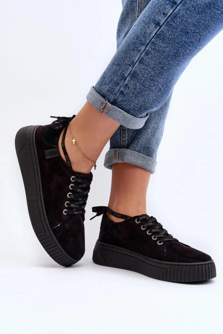 Damskie Trampki Big Star NN276005 Memory Foam System Czarne