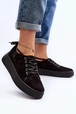 Damskie Trampki Big Star NN276005 Memory Foam System Czarne