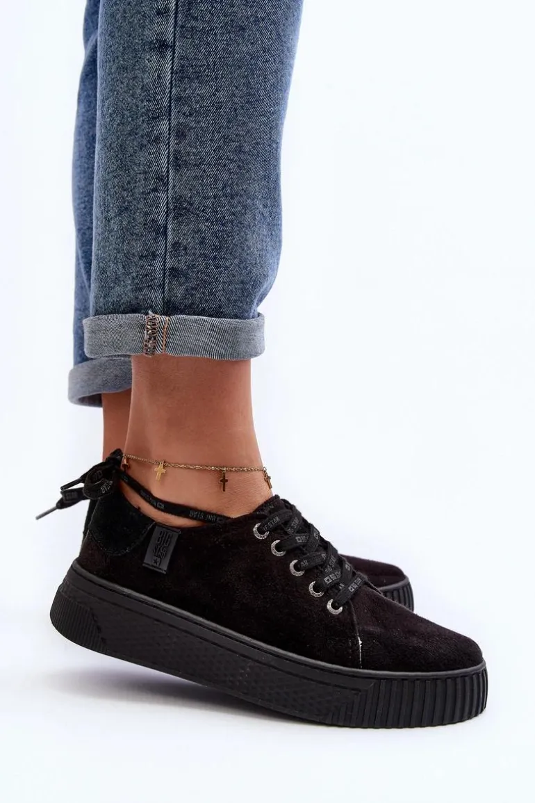 Damskie Trampki Big Star NN276005 Memory Foam System Czarne