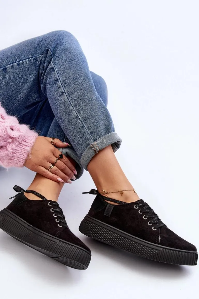 Damskie Trampki Big Star NN276005 Memory Foam System Czarne