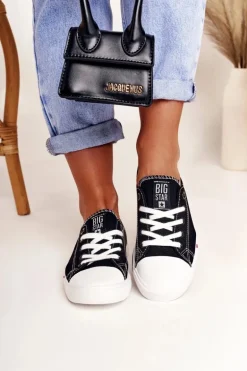 Damskie Trampki Big Star FF274085 Czarno-Czerwone