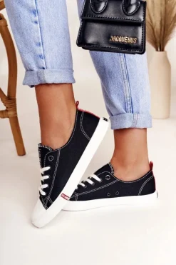 Damskie Trampki Big Star FF274085 Czarno-Czerwone