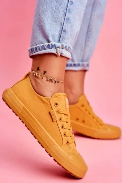 Damskie Trampki Big Star Żółte FF274A086