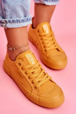 Damskie Trampki Big Star Żółte FF274A086