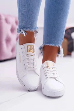 Damskie Trampki Big Star Czerwona Gwiazda Białe AA274A007