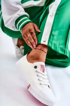 Damskie Trampki Big Star FF274087 Biało-Czerwone