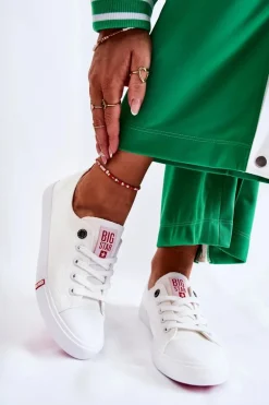 Damskie Trampki Big Star FF274087 Biało-Czerwone