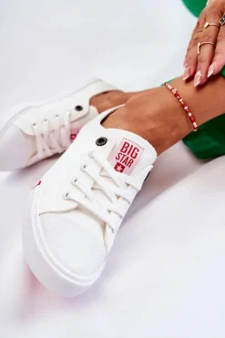 Damskie Trampki Big Star FF274087 Biało-Czerwone