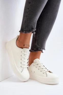 Damskie Trampki Eko Skórzane Big Star NN274847 Białe