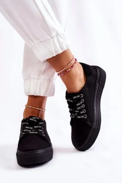 Damskie Trampki Memory Foam System Big Star KK276001 Czarne