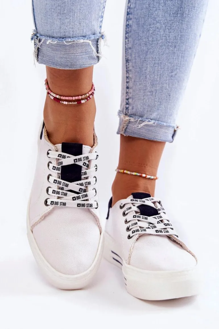 Damskie Trampki Memory Foam System Big Star KK276002 Białe