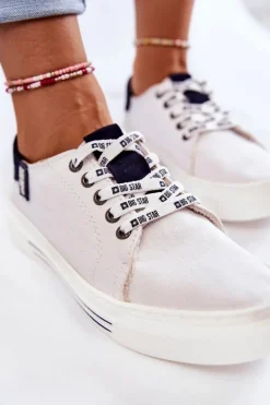 Damskie Trampki Memory Foam System Big Star KK276002 Białe