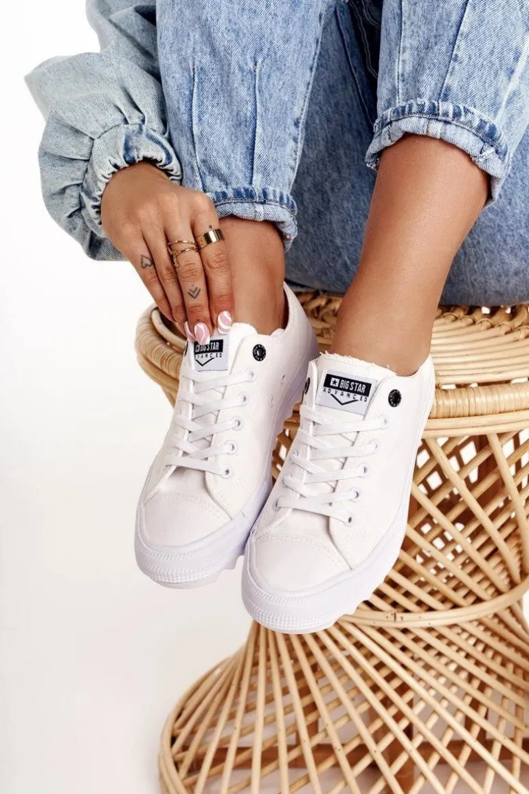 Damskie Trampki Na Dużej Podeszwie BIG STAR FF274245 Białe