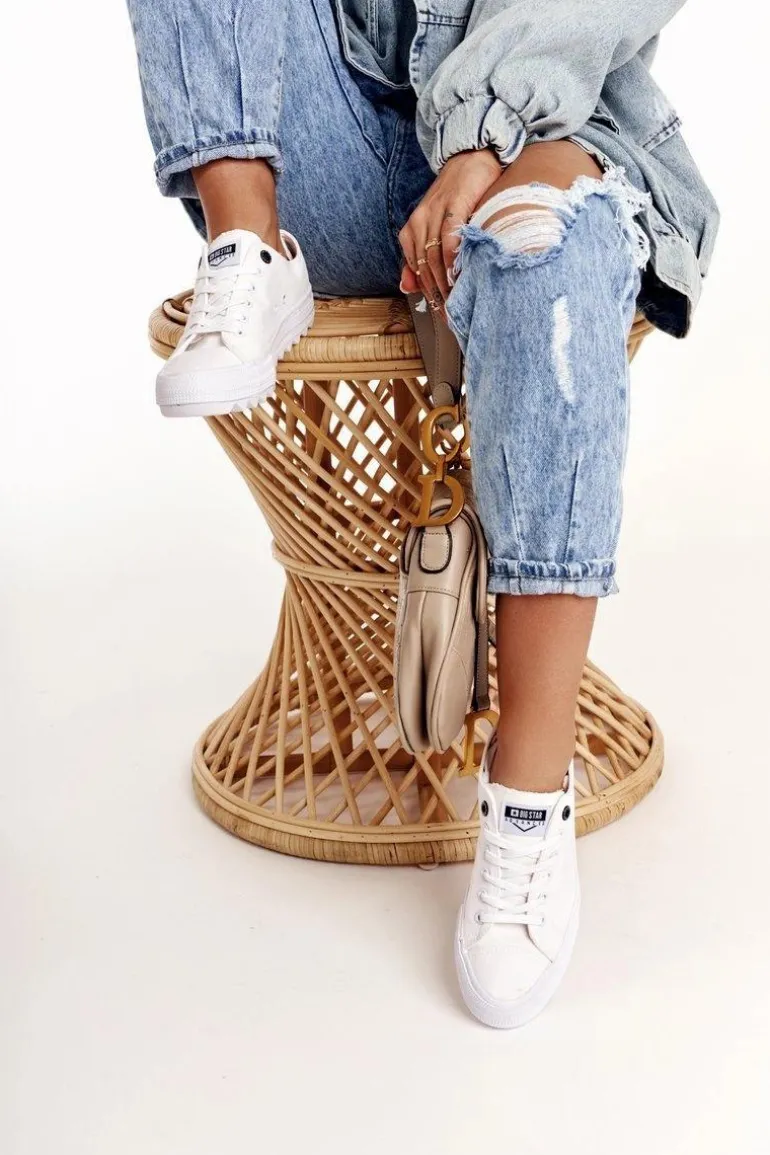 Damskie Trampki Na Dużej Podeszwie BIG STAR FF274245 Białe