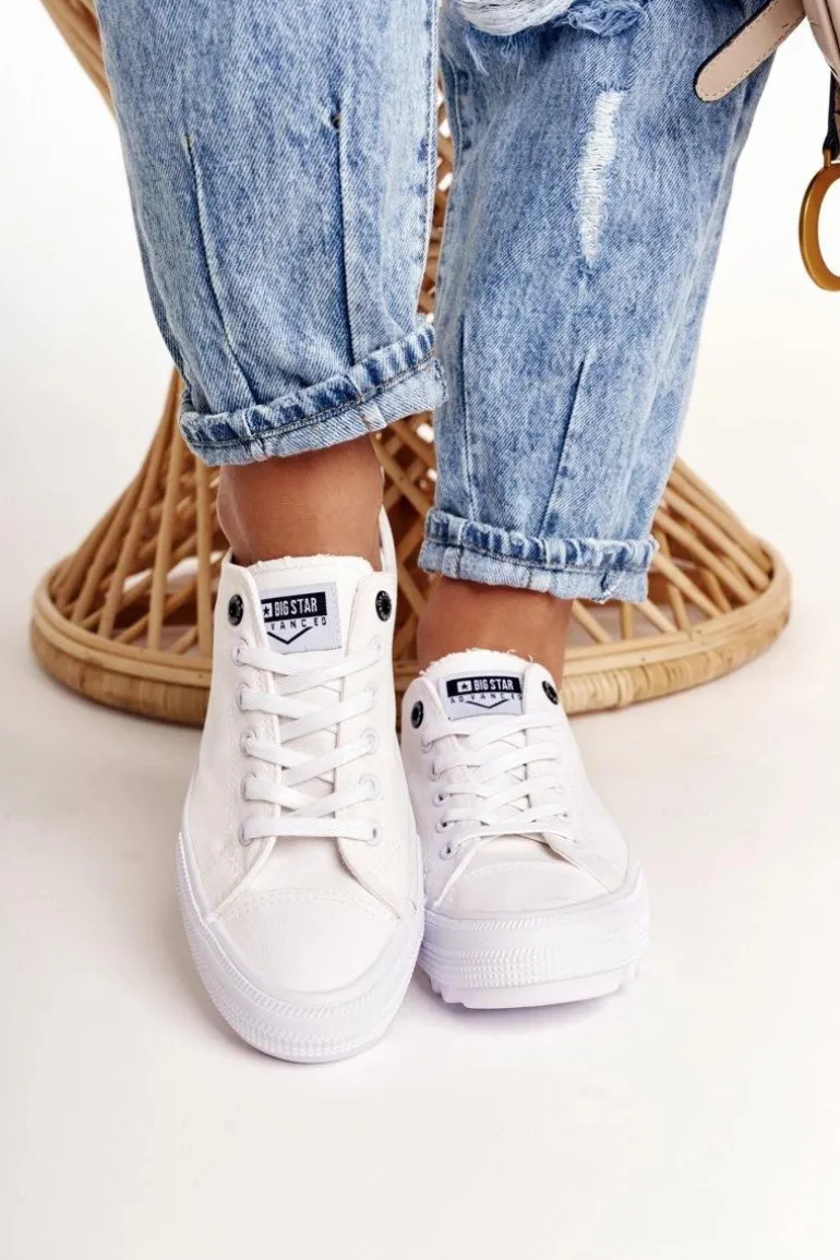 Damskie Trampki Na Dużej Podeszwie BIG STAR FF274245 Białe