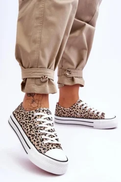 Damskie Trampki Na Masywnej Platformie Beżowo-Czarne Ember