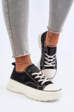 Damskie Trampki Na Masywnej Podeszwie Big Star NN274125 Czarne