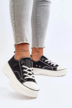 Damskie Trampki Na Masywnej Podeszwie Big Star NN274125 Czarne