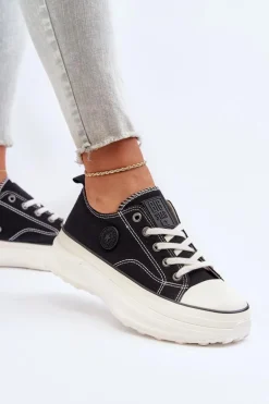 Damskie Trampki Na Masywnej Podeszwie Big Star NN274125 Czarne