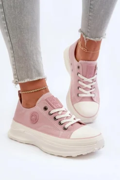 Damskie Trampki Na Masywnej Podeszwie Big Star NN274129 Różowe