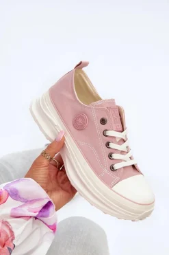 Damskie Trampki Na Masywnej Podeszwie Big Star NN274129 Różowe