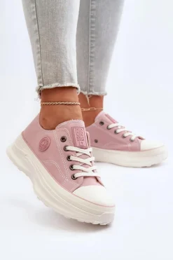 Damskie Trampki Na Masywnej Podeszwie Big Star NN274129 Różowe