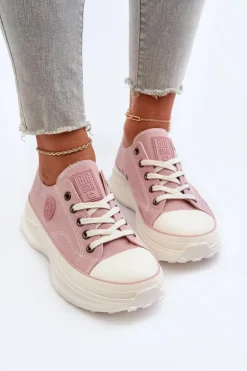 Damskie Trampki Na Masywnej Podeszwie Big Star NN274129 Różowe