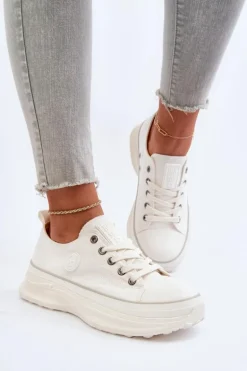 Damskie Trampki Na Masywnej Podeszwie Big Star NN274126 Białe