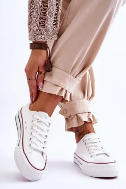 Damskie Trampki Na Masywnej Platformie Białe Ember