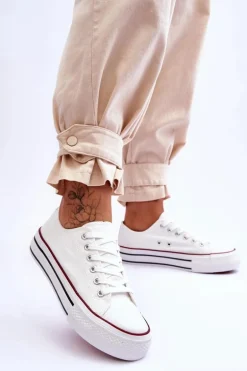 Damskie Trampki Na Masywnej Platformie Białe Ember