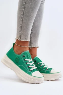 Damskie Trampki Na Masywnej Podeszwie Big Star NN274130 Zielone