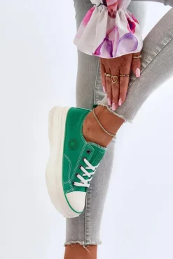 Damskie Trampki Na Masywnej Podeszwie Big Star NN274130 Zielone