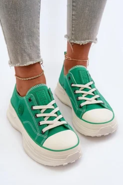 Damskie Trampki Na Masywnej Podeszwie Big Star NN274130 Zielone