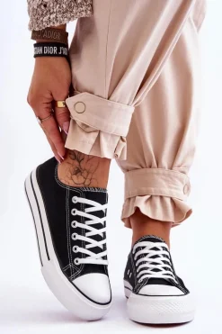 Damskie Trampki Na Masywnej Platformie Czarne Ember