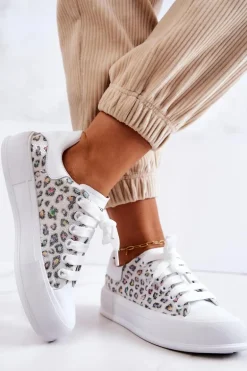 Damskie Trampki Na Platformie GOE JJ2N4075 Białe