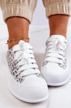 Damskie Trampki Na Platformie GOE JJ2N4075 Białe