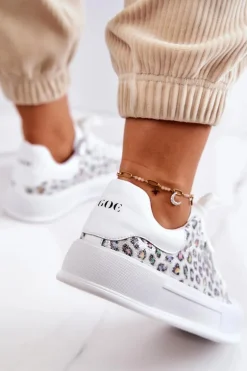 Damskie Trampki Na Platformie GOE JJ2N4075 Białe