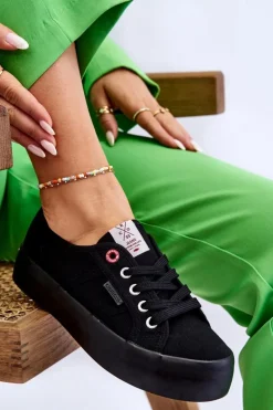 Damskie Trampki Na Platformie Cross Jeans LL2R4039 Czarne