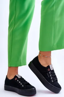 Damskie Trampki Na Platformie Cross Jeans LL2R4039 Czarne