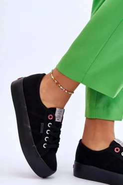 Damskie Trampki Na Platformie Cross Jeans LL2R4039 Czarne