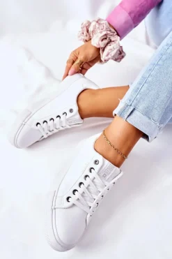 Damskie Trampki Na Platformie BIG STAR II274348 Białe