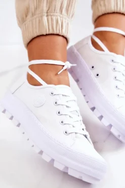 Damskie Trampki Na Platformie BIG STAR JJ274488 Białe